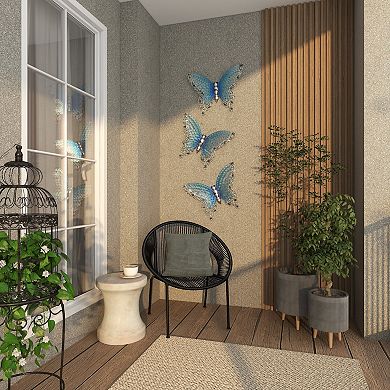 Stella & Eve Metal Cutout Butterfly Wall Decor with Scroll Details