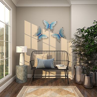 Stella & Eve Metal Cutout Butterfly Wall Decor with Scroll Details