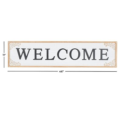 Stella & Eve Wooden Welcome Home Wall Decor with Scroll Details