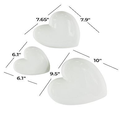 Stella & Eve Ceramic Heart Wall Decor Set of 3