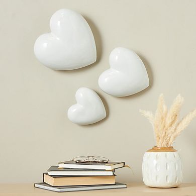 Stella & Eve Ceramic Heart Wall Decor Set of 3