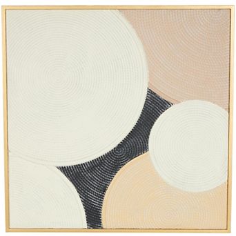 Stella & Eve Metal Textured Overlapping Circles Gold Framed Wall Décor