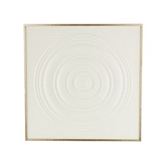 Stella & Eve Metal Ribbed Wall Decor with Brass Frame