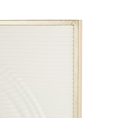 Stella & Eve Metal Ribbed Wall Decor with Brass Frame