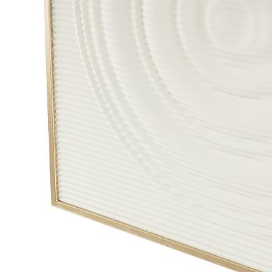 Stella & Eve Metal Ribbed Wall Decor with Brass Frame