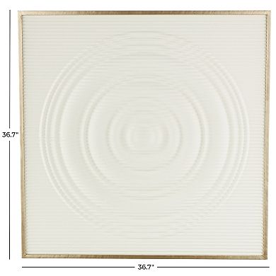 Stella & Eve Metal Ribbed Wall Decor with Brass Frame