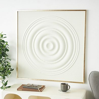 Stella & Eve Metal Ribbed Wall Decor with Brass Frame