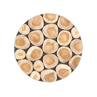 Stella & Eve Round Mosaic Teak Wood Wall Decor