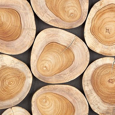 Stella & Eve Round Mosaic Teak Wood Wall Decor