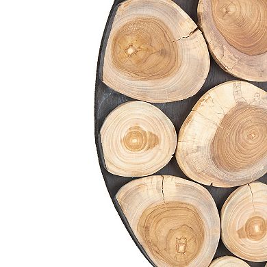 Stella & Eve Round Mosaic Teak Wood Wall Decor
