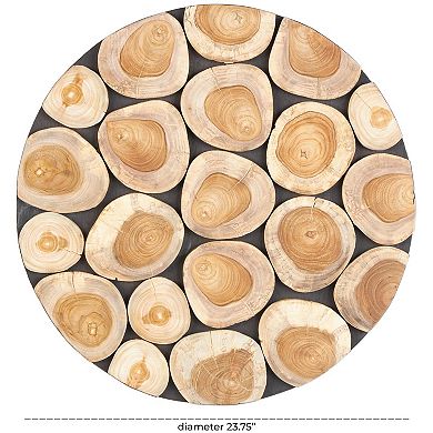 Stella & Eve Round Mosaic Teak Wood Wall Decor