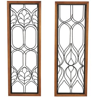 Stella & Eve 2 pc Metal Wire Cutout with Beaded Accents Wall Decor Set