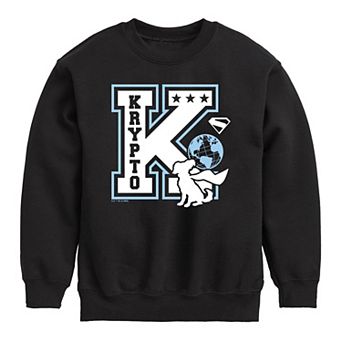 Boys 8-20 DC Comics Krypto Collegiate Letterman Crew Fleece Sweatshirt