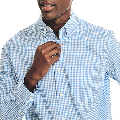 Men's Nautica Long Sleeve Tencel Anchor Gingham Shirt