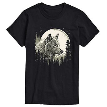 Men's Wolf Full Moon Vintage Graphic Tee