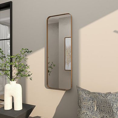 Stella & Eve Gold Finish Thin Framed Rectangle Wall Mirror