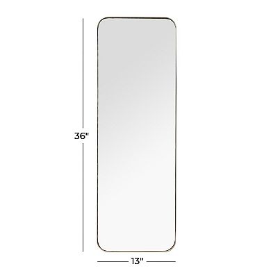 Stella & Eve Gold Finish Thin Framed Rectangle Wall Mirror