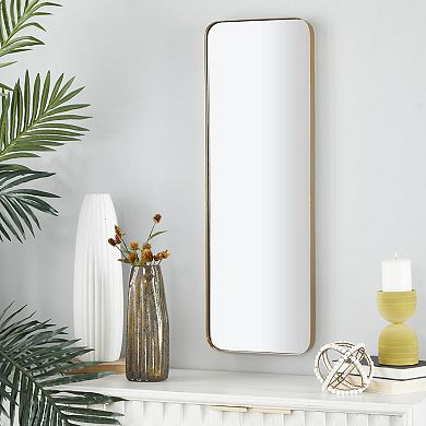 Stella & Eve Gold Finish Thin Framed Rectangle Wall Mirror