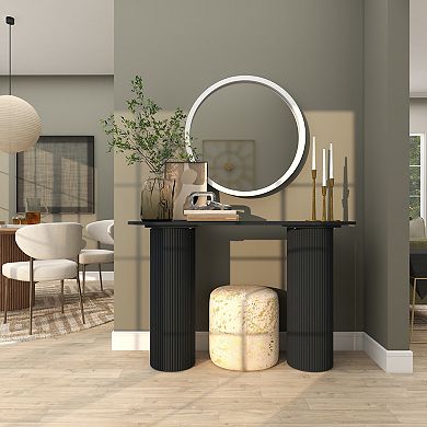 Stella & Eve Round Wooden Wall Mirror