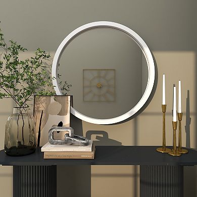 Stella & Eve Round Wooden Wall Mirror