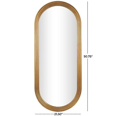 Stella & Eve Carved Frame Wooden Oval Wall Mirror