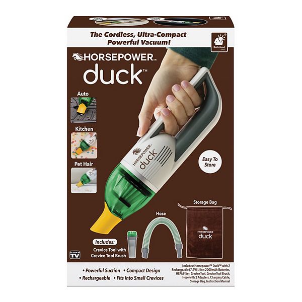 Horsepower Duck Compact Cordless Vacuum with Crevice Tool - Brown