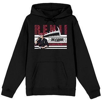 Men's Bleach Classic Renji Abarai Black Graphic Hoodie