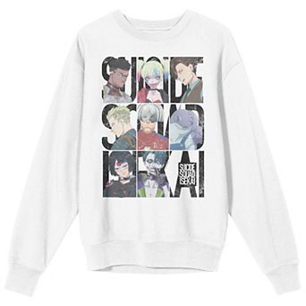 Men's Suicide Squad Isekai Character Grid Crewneck Graphic Sweatshirt