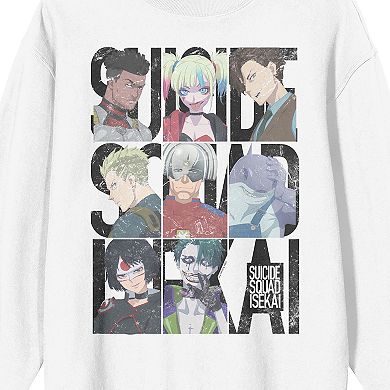 Men's Suicide Squad Isekai Character Grid Crewneck Graphic Sweatshirt