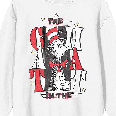 Men's Dr. Seuss The Cat In The Hat Long Sleeve Crewneck Graphic Sweatshirt