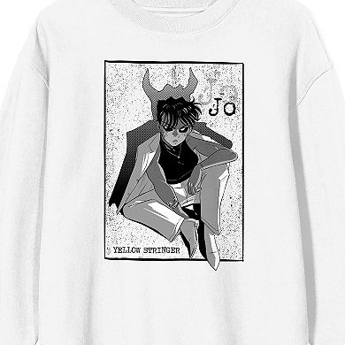 Men's Yellow Stinger Jo Comic Graphic Long Sleeve Sweatshirt