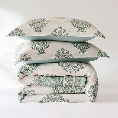 Lush Decor Sofia Flower Block Bouquet 8-Piece Comforter Set with Shams
