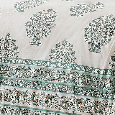 Lush Decor Sofia Flower Block Bouquet 8-Piece Comforter Set with Shams