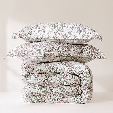 Lush Decor Zara Floral Block Reversible 3-Piece Comforter Set