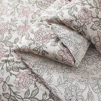 Lush Decor Zara Floral Block Reversible 3-Piece Comforter Set