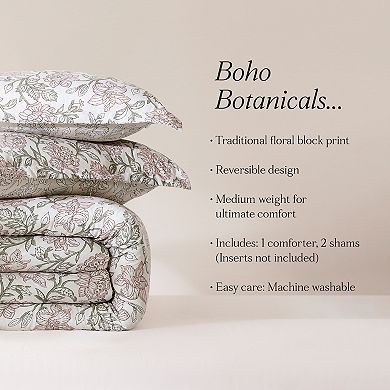 Lush Decor Zara Floral Block Reversible 3-Piece Comforter Set