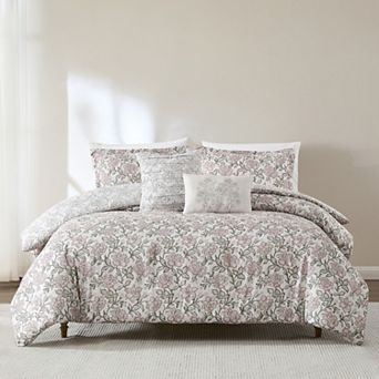 Lush Decor Zara Floral Block Reversible 5 pc Comforter Set