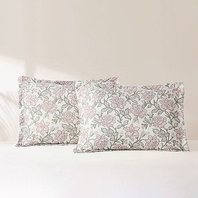 Lush Decor Zara Floral Block Reversible 5-Piece Comforter Set