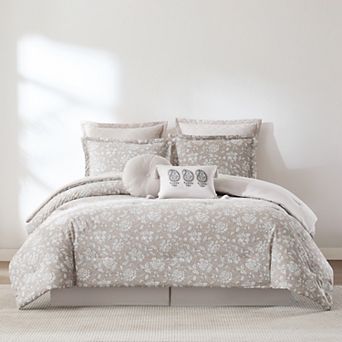 Lush Decor Zara Floral Block 8 pc Comforter Set