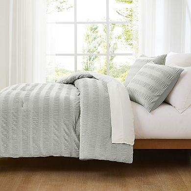 Lush Decor Azalea Ruched Velvet Stripe Comforter Set