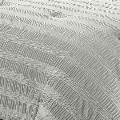 Lush Decor Azalea Ruched Velvet Stripe Comforter Set