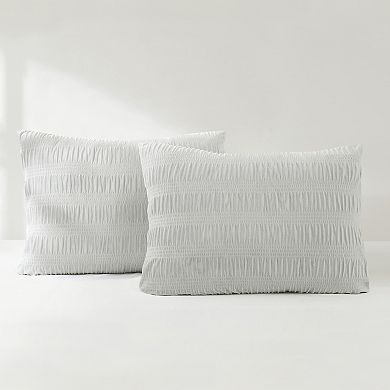 Lush Decor Azalea Ruched Velvet Stripe Comforter Set