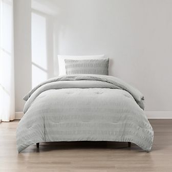 Lush Decor Azalea Ruched Velvet Stripe Comforter Set