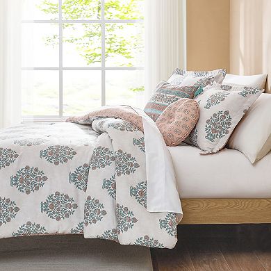 Lush Decor Sofia Flower Block Bouquet 5-Piece Comforter Set
