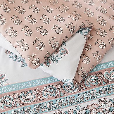 Lush Decor Sofia Flower Block Bouquet 5-Piece Comforter Set