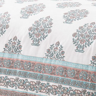 Lush Decor Sofia Flower Block Bouquet 5-Piece Comforter Set