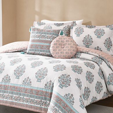 Lush Decor Sofia Flower Block Bouquet 5-Piece Comforter Set