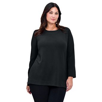Avenue Women's Plus Size Breanna Eyelet Detail Hacci Top