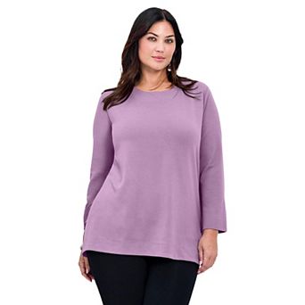Avenue Women's Plus Size Breanna Eyelet Detail Hacci Top