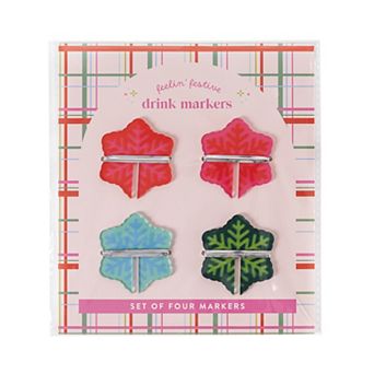 Pulsar 4 pc Acrylic Snowflake Drink Markers
